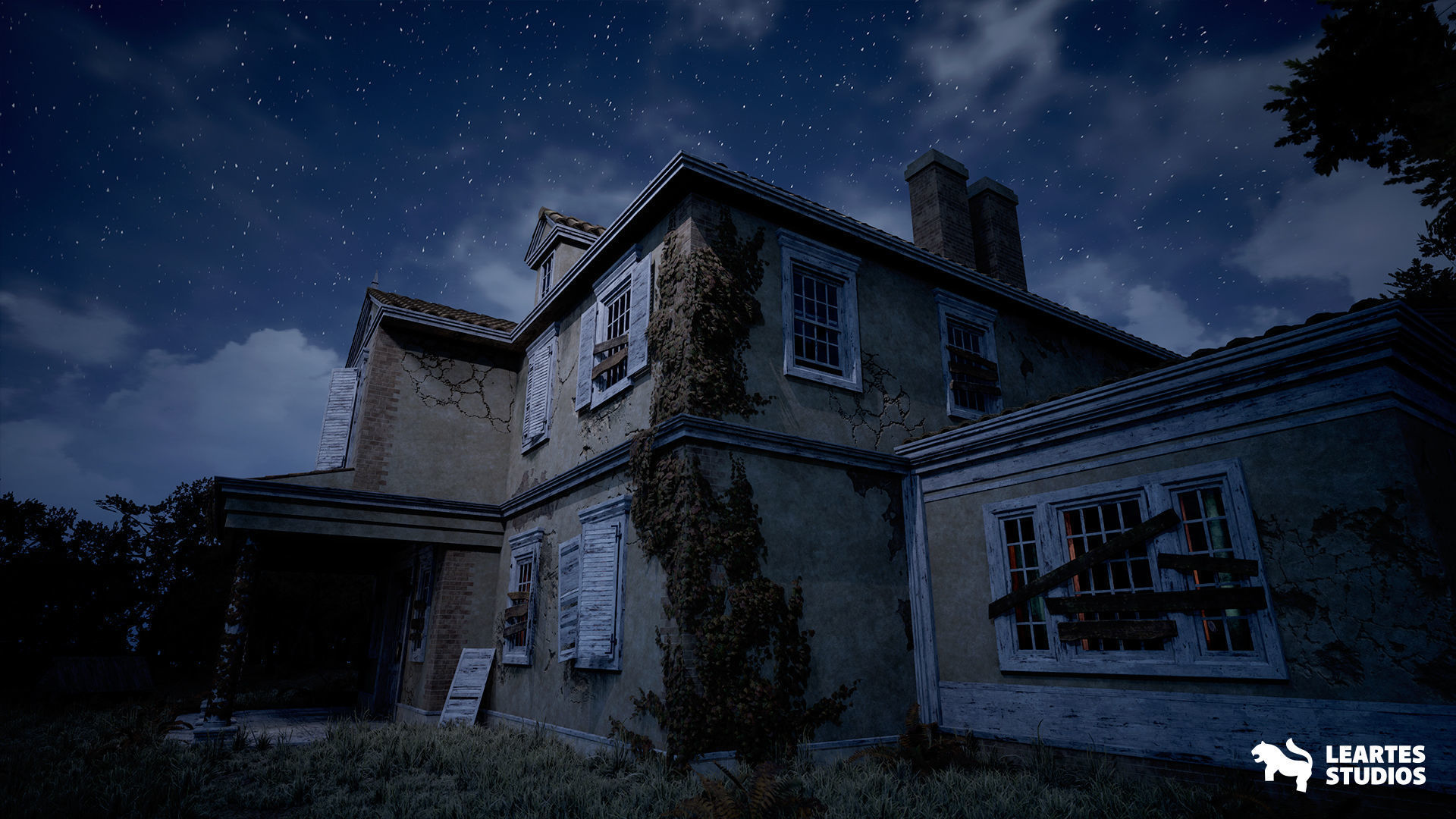 Horror Mansion Environment Low-poly 3D model_11