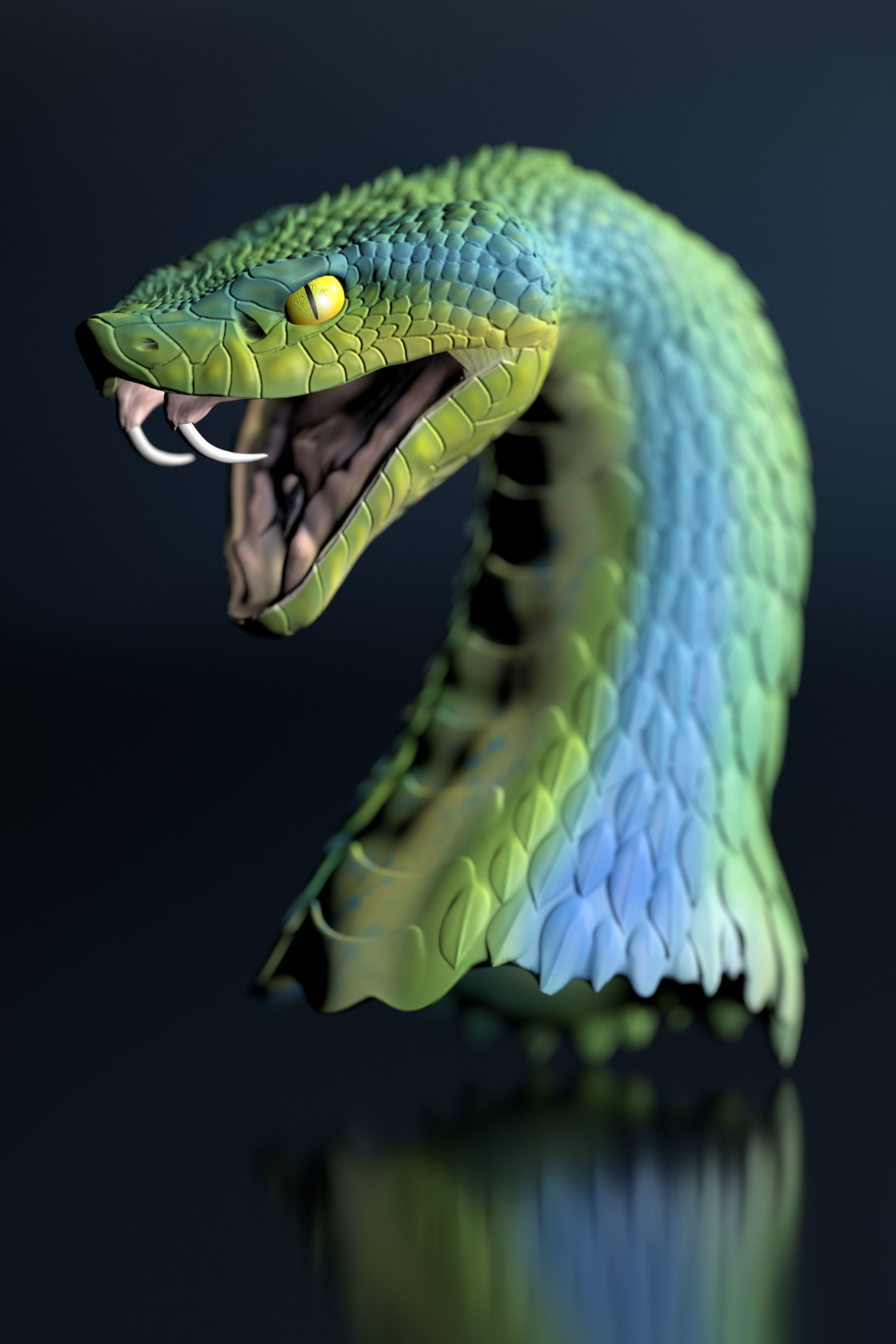 Harlequin Snake - Fantasy - 3D print model_15
