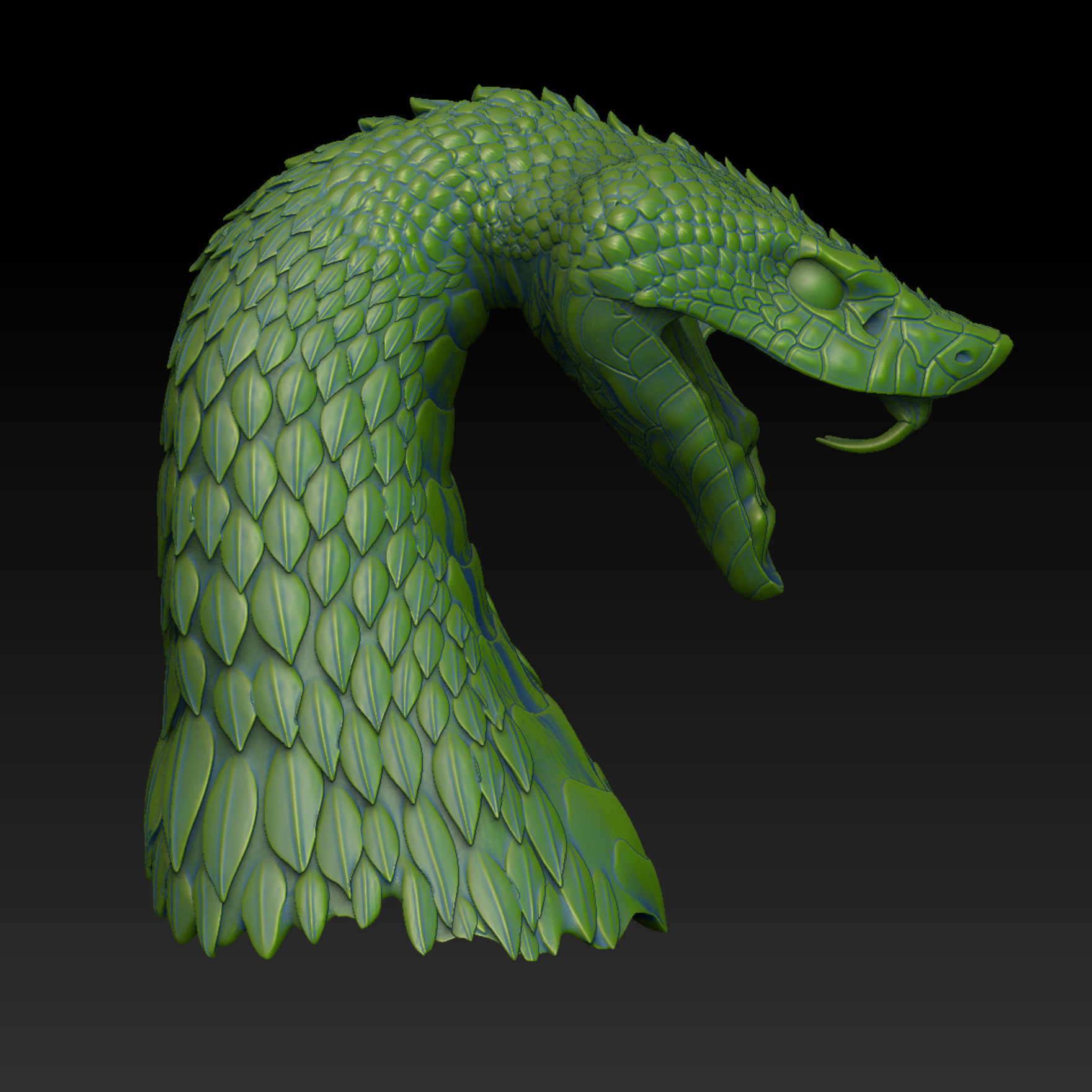 Harlequin Snake - Fantasy - 3D print model_13