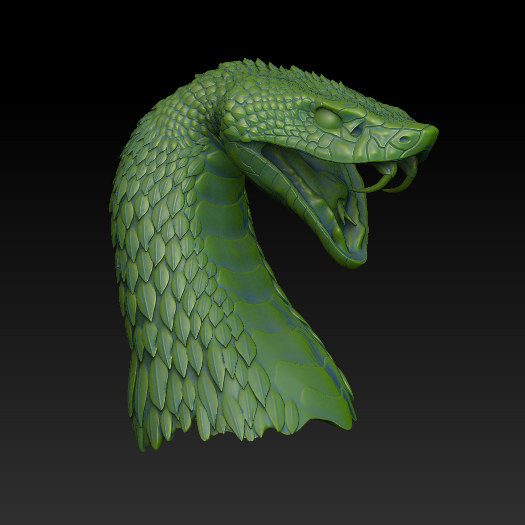 Harlequin Snake - Fantasy - 3D print model_12