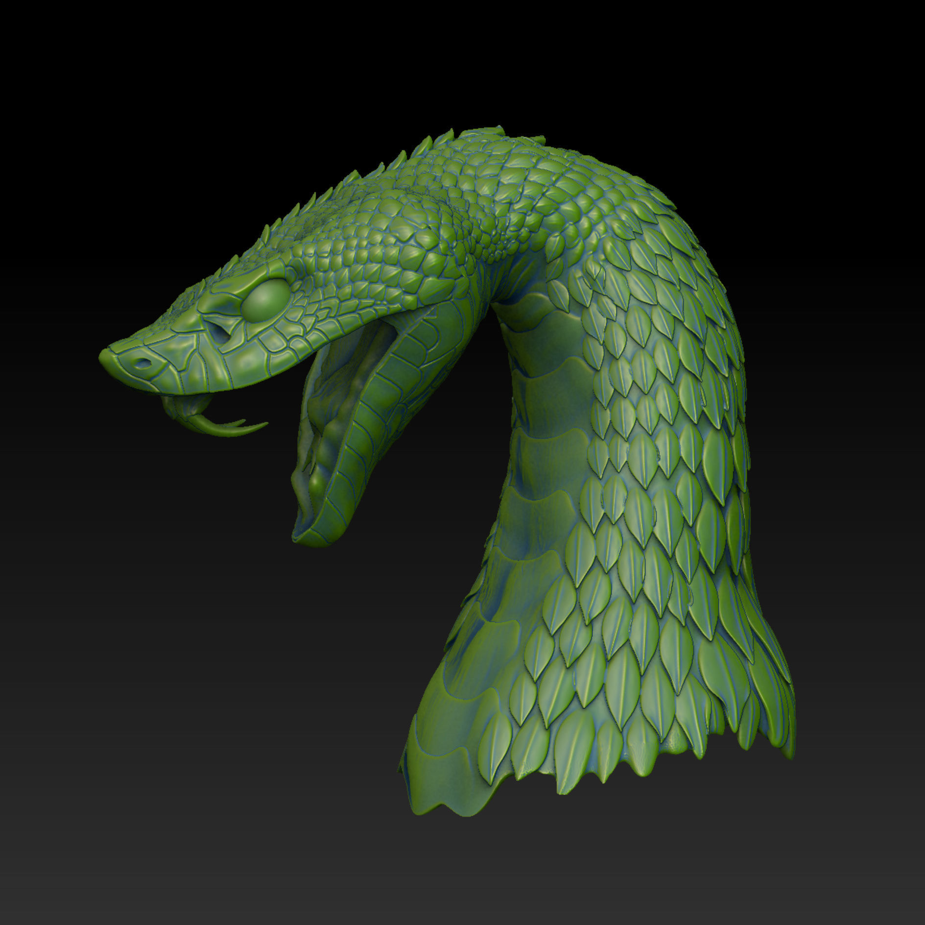 Harlequin Snake - Fantasy - 3D print model_14