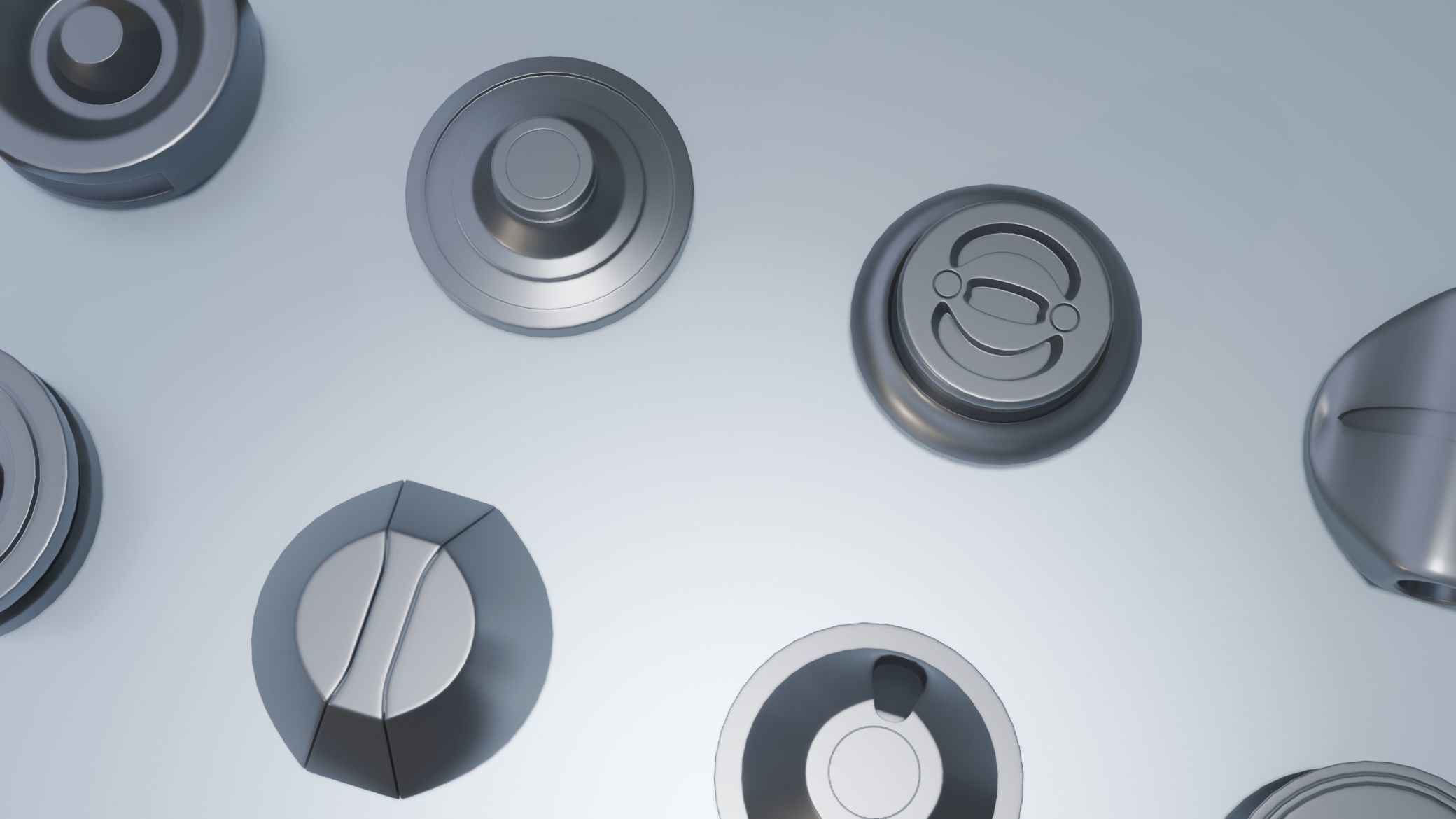 Cylinder parts - Mini SUB-D ready Pack Free 3D model_2