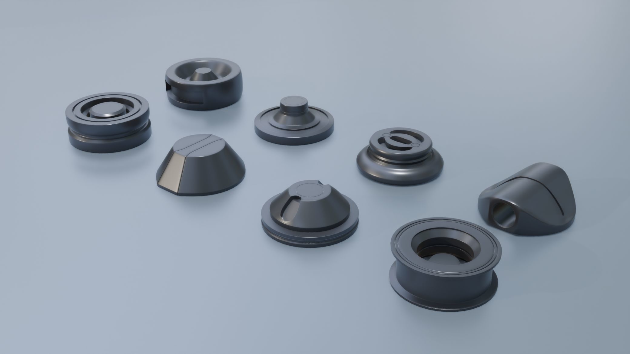 Cylinder parts - Mini SUB-D ready Pack Free 3D model_1