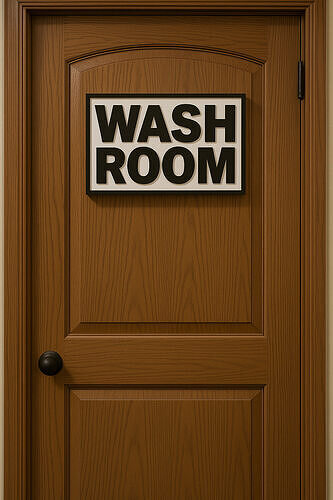 WASHROOM Sign Board Home Office and Public Places 215x150x5 mm 3D print model
