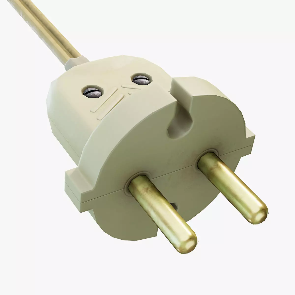 Electrical Plug Type C Old Low-poly 3D model_0