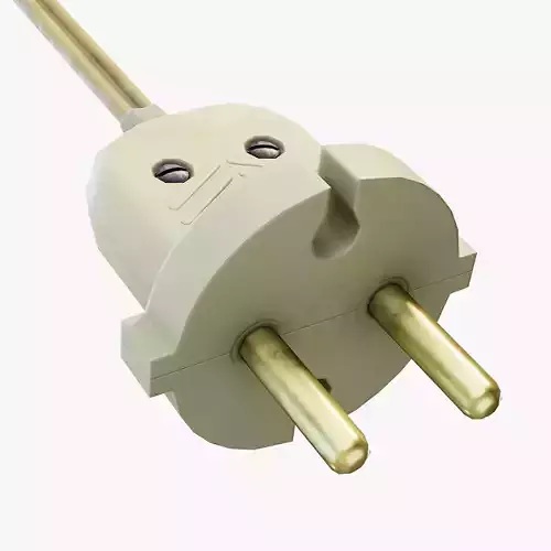 Electrical Plug Type C Old Low-poly 3D model