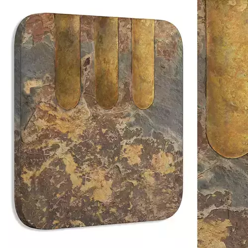 Stone Brass Square Wall Art