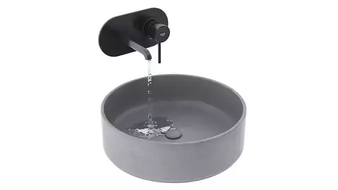 Washbasin and faucet 3D model