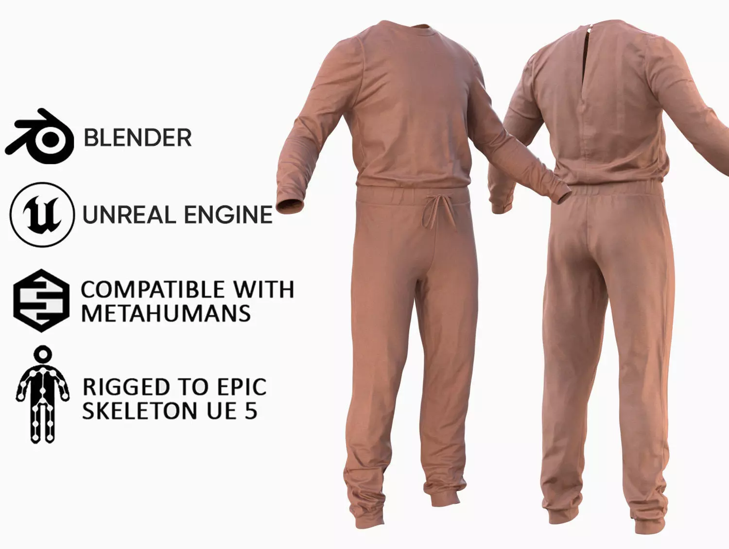 Jumpsuit 82 - All MH Bodies and UE5 Skeletons - Rigged Low-poly 3D model_0