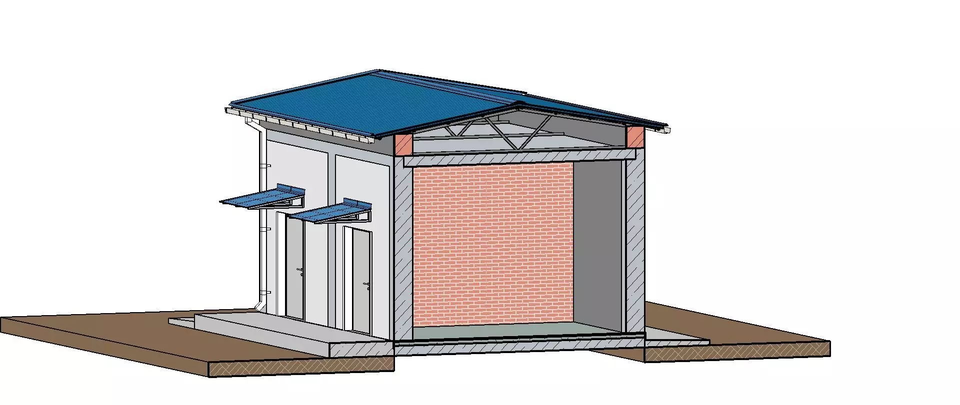 Technical building  3D model_0