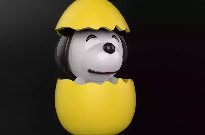 toy SNOOPY BABY EGG 3d printable model
