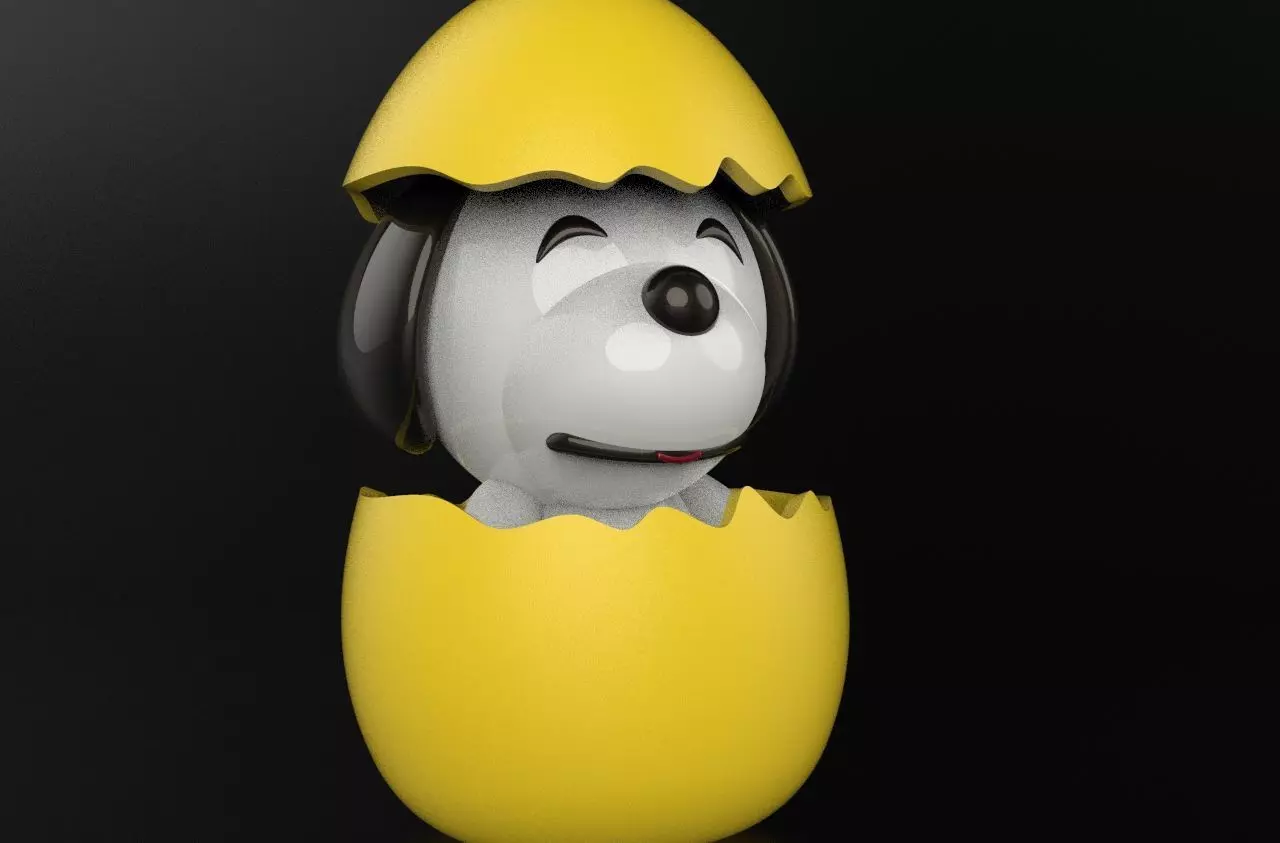 toy SNOOPY BABY EGG 3d printable model 3D print model_0