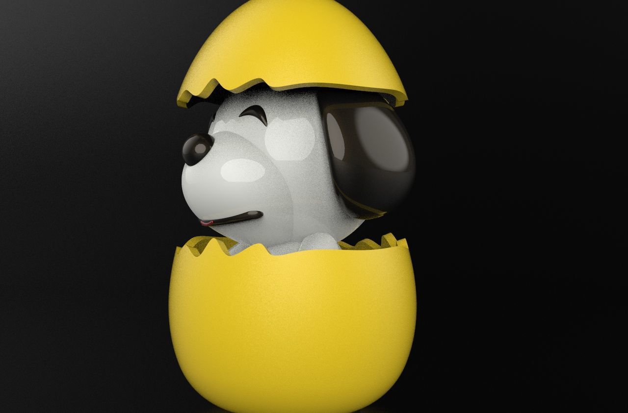 toy SNOOPY BABY EGG 3d printable model 3D print model_1