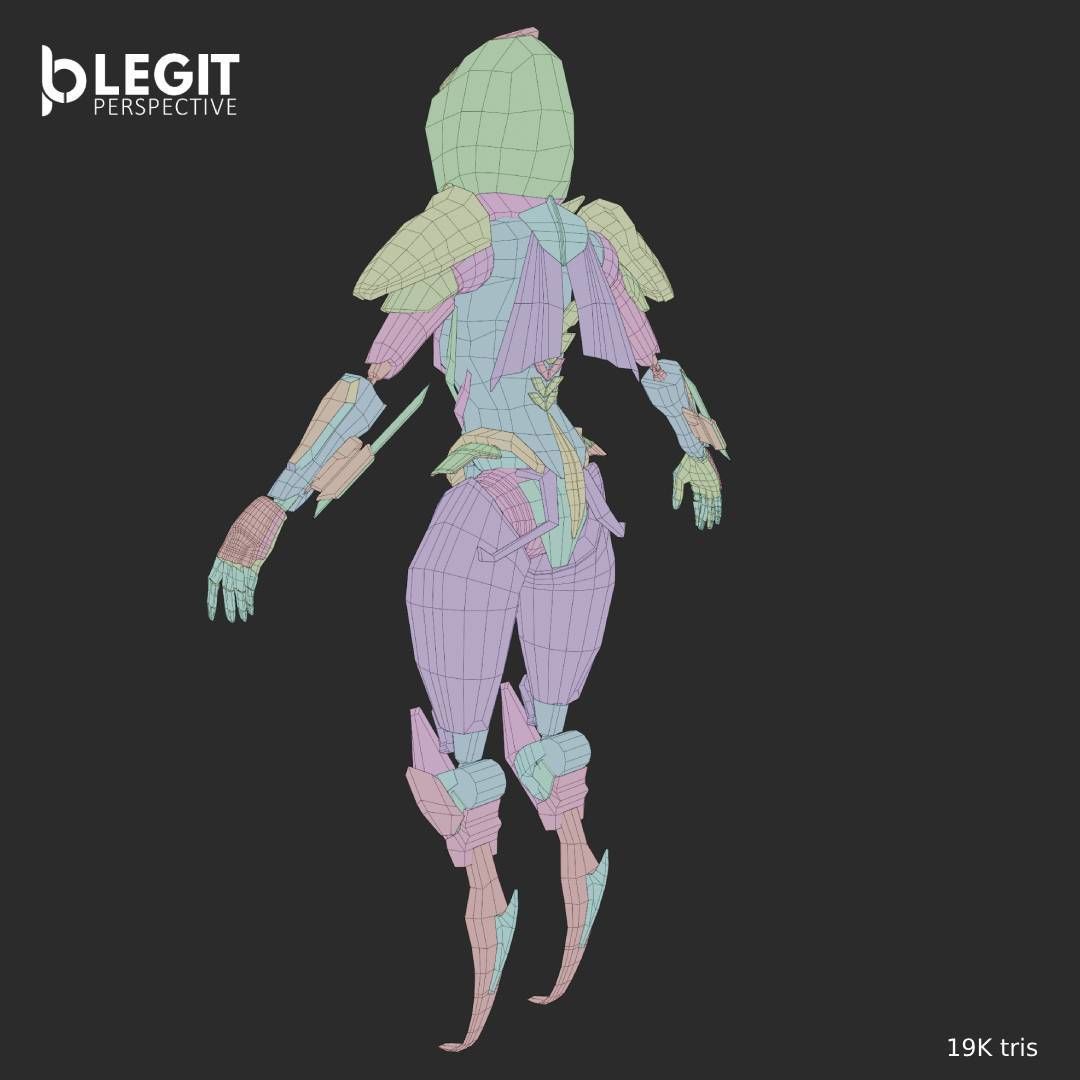 Egyptian Robot Made and Textured In Blender Low-poly 3D model_8