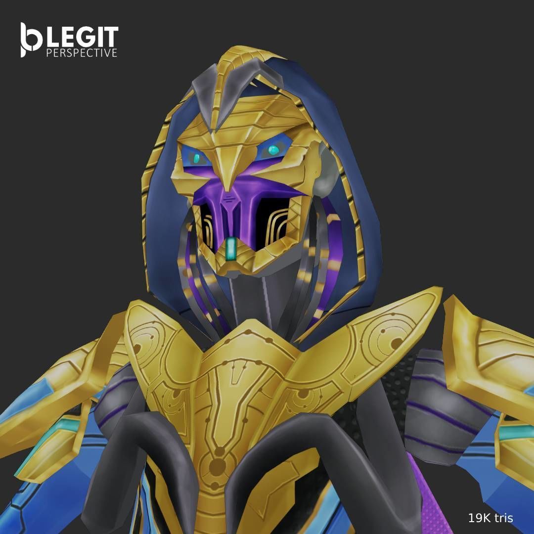 Egyptian Robot Made and Textured In Blender Low-poly 3D model_1