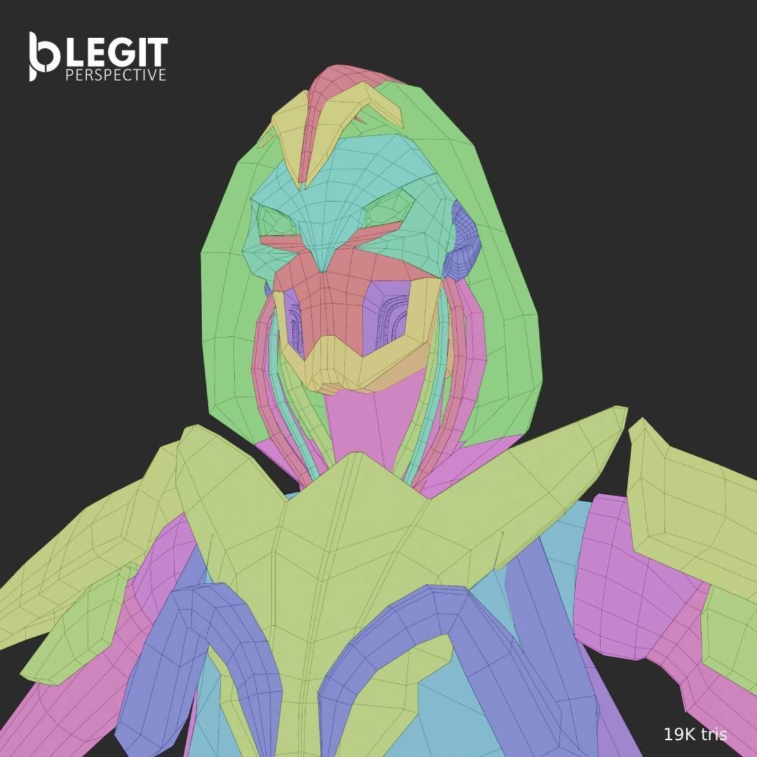 Egyptian Robot Made and Textured In Blender Low-poly 3D model_2