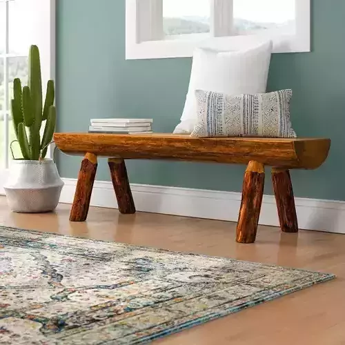 Bull Tustin Half Log Wood Bench