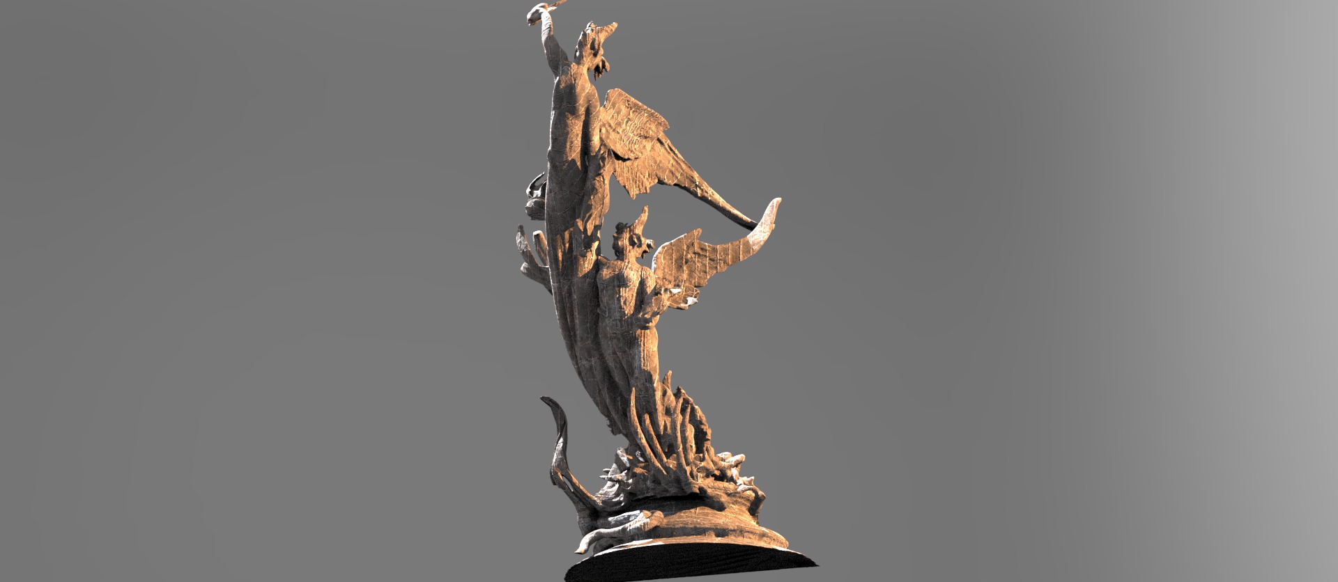 Dantes Angel flame statue 2 3D model_1