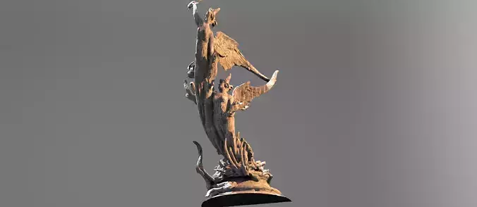 Dantes Angel flame statue 2 3D model