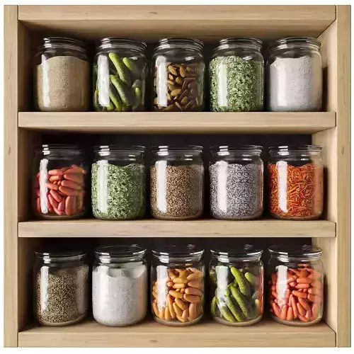 Shelf with canned goods