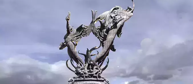 Dantes Angel flame statue 3 