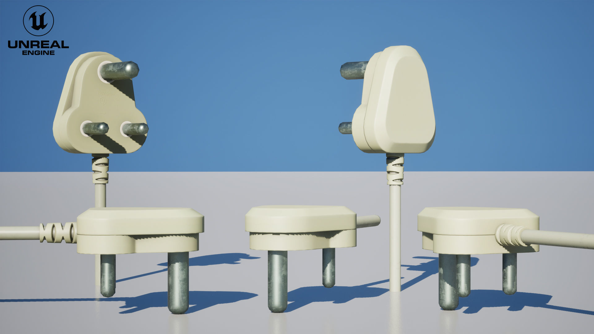 Electrical Plug Type M BS546 Low-poly 3D model_12