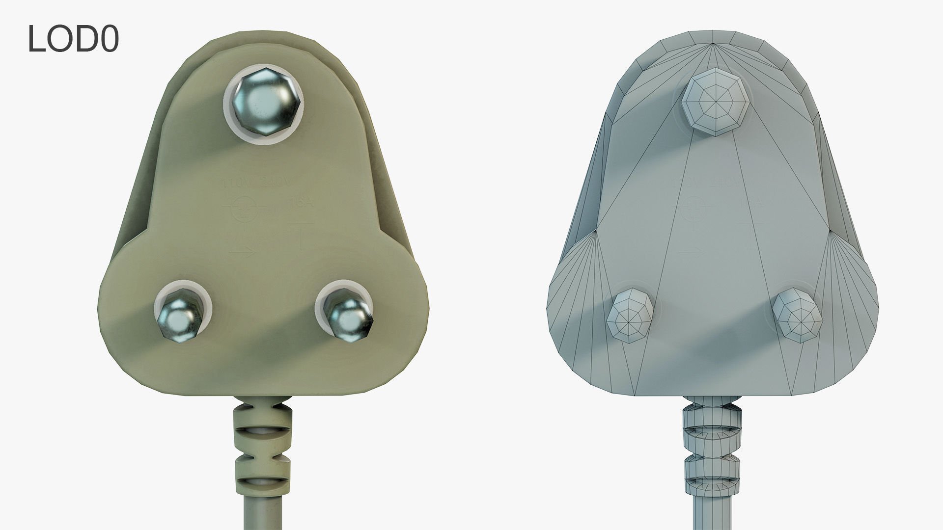 Electrical Plug Type M BS546 Low-poly 3D model_7