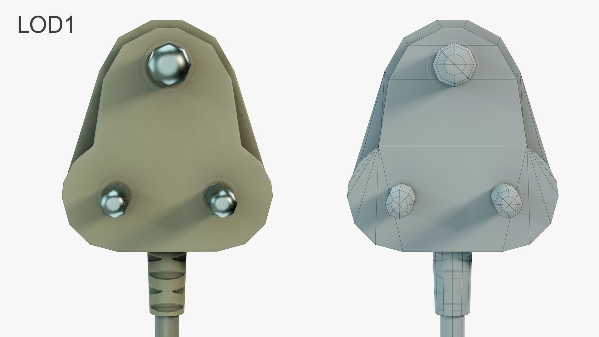 Electrical Plug Type M BS546 Low-poly 3D model_8