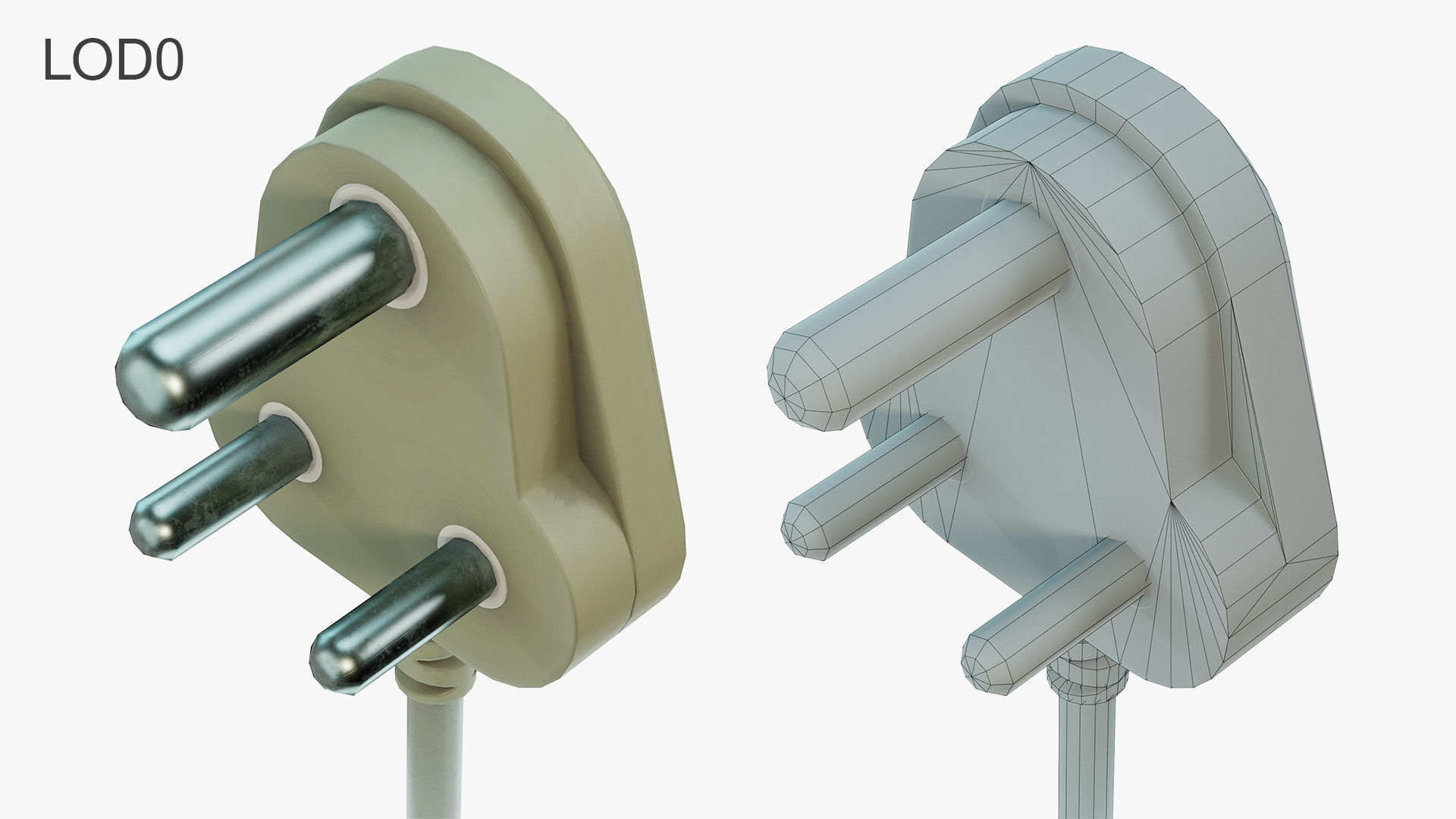 Electrical Plug Type M BS546 Low-poly 3D model_5