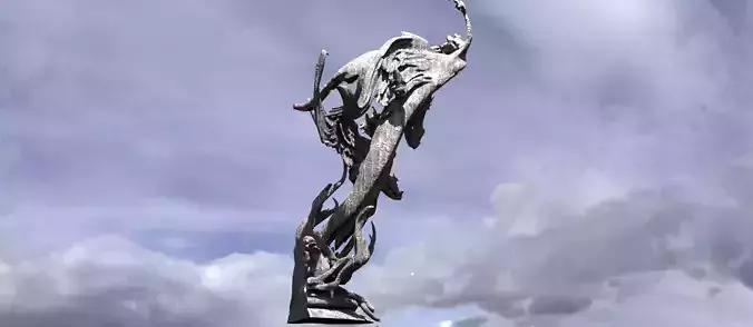 Dantes Angel flame statue 4 