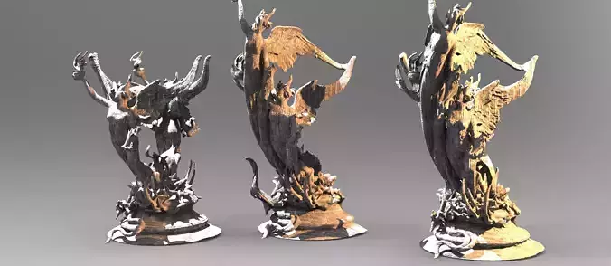 Dantes Angel flame statue collection