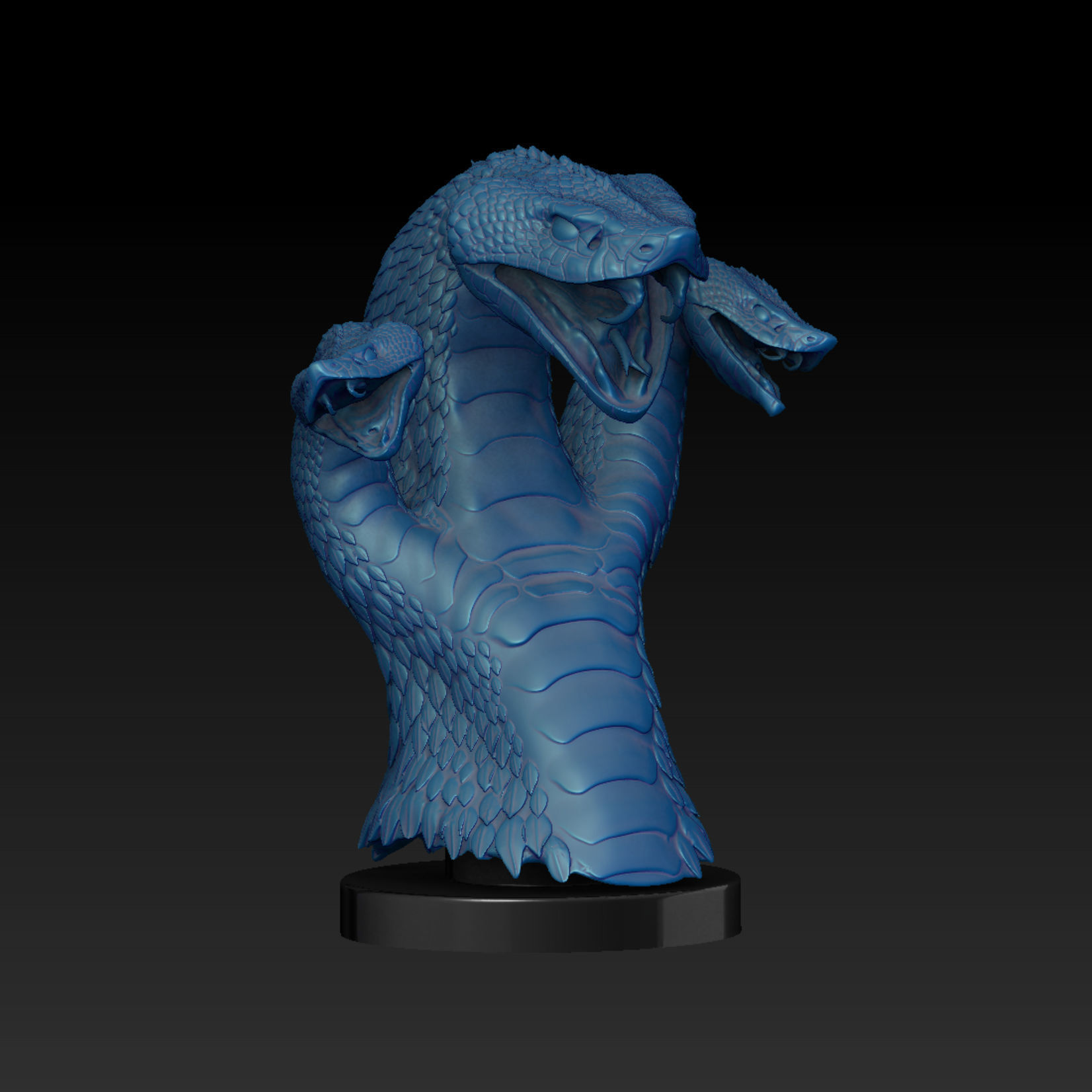 Harlequin Snake - Fantasy - with 3 Heads 3D print model_13
