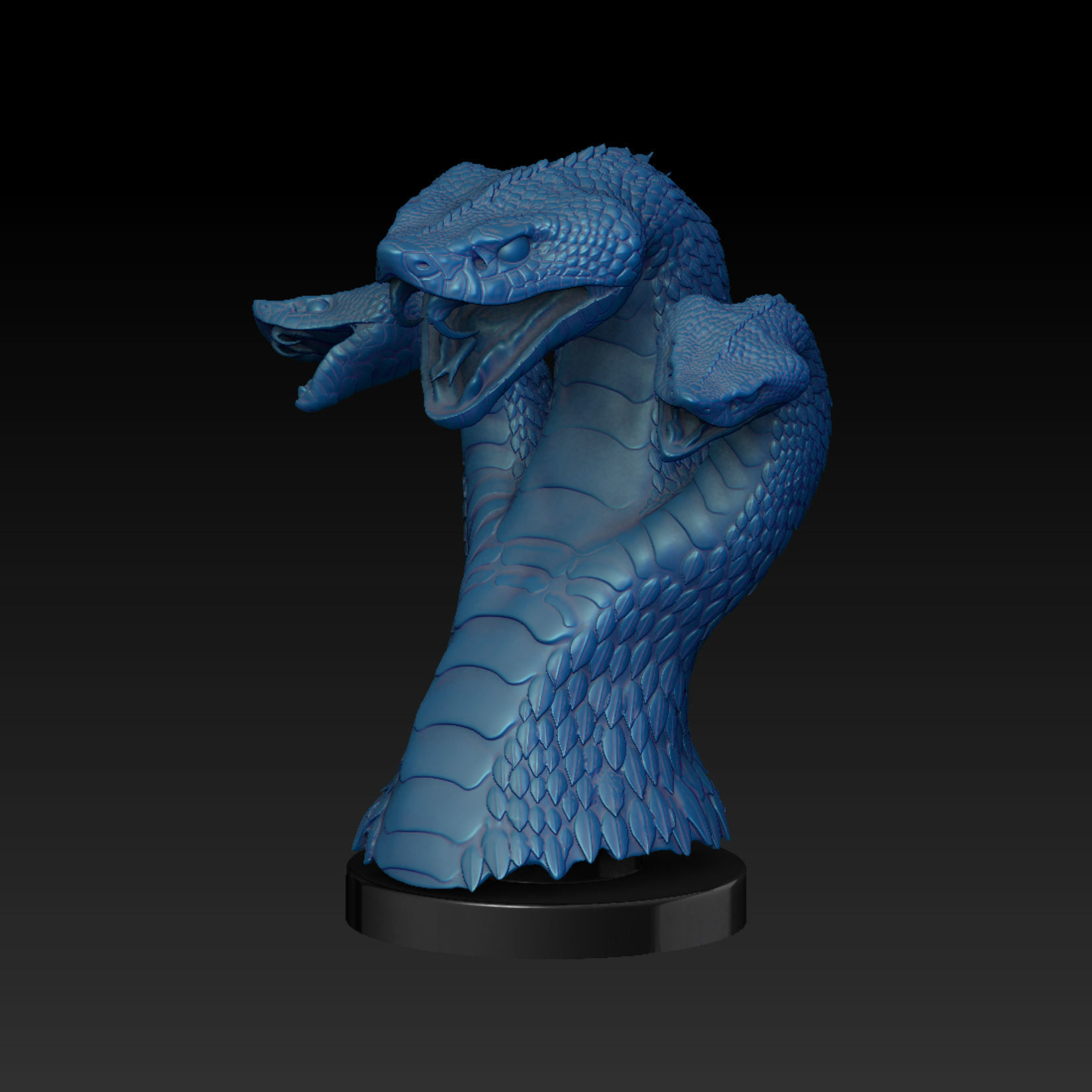 Harlequin Snake - Fantasy - with 3 Heads 3D print model_15