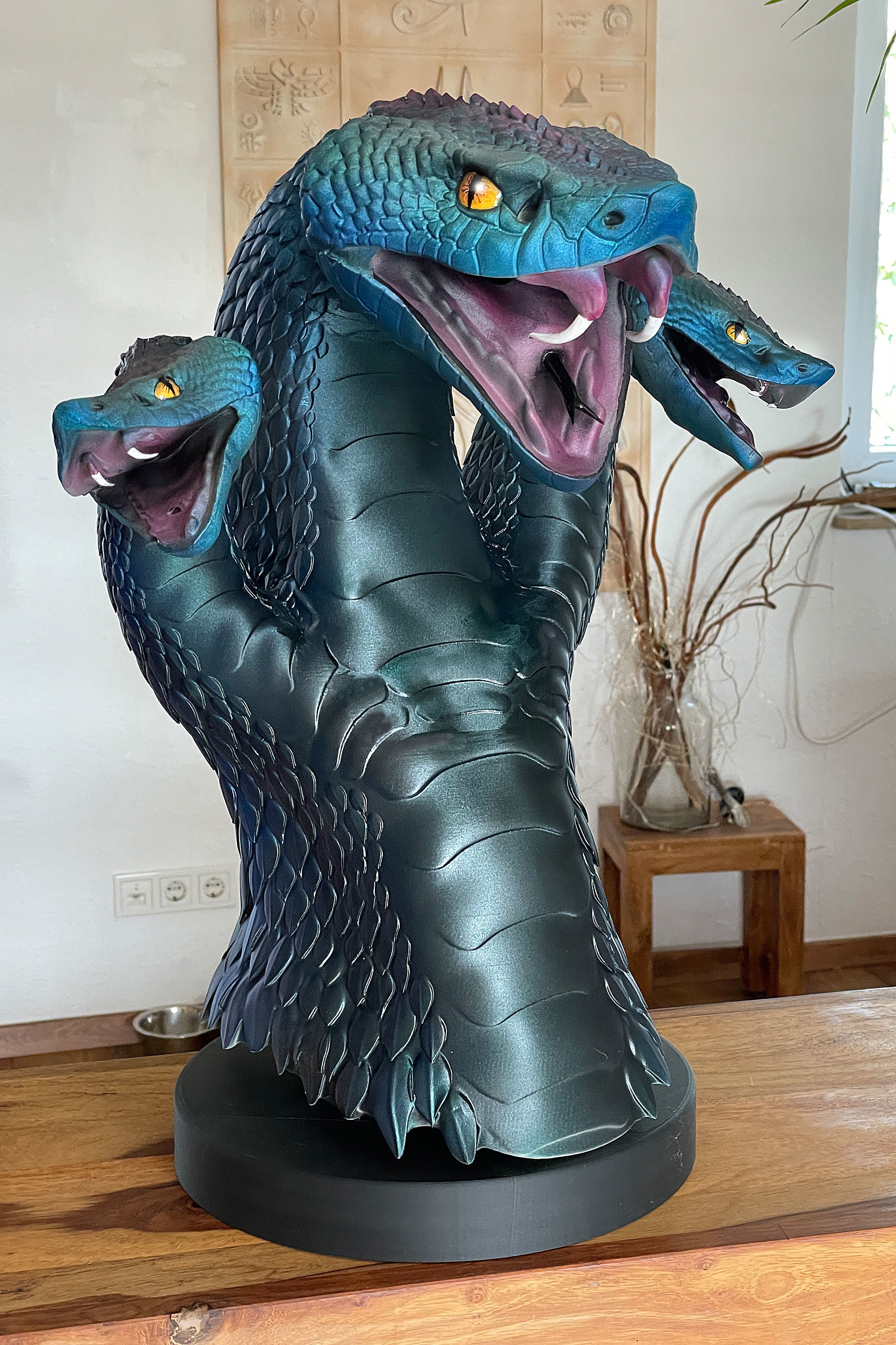 Harlequin Snake - Fantasy - with 3 Heads 3D print model_4