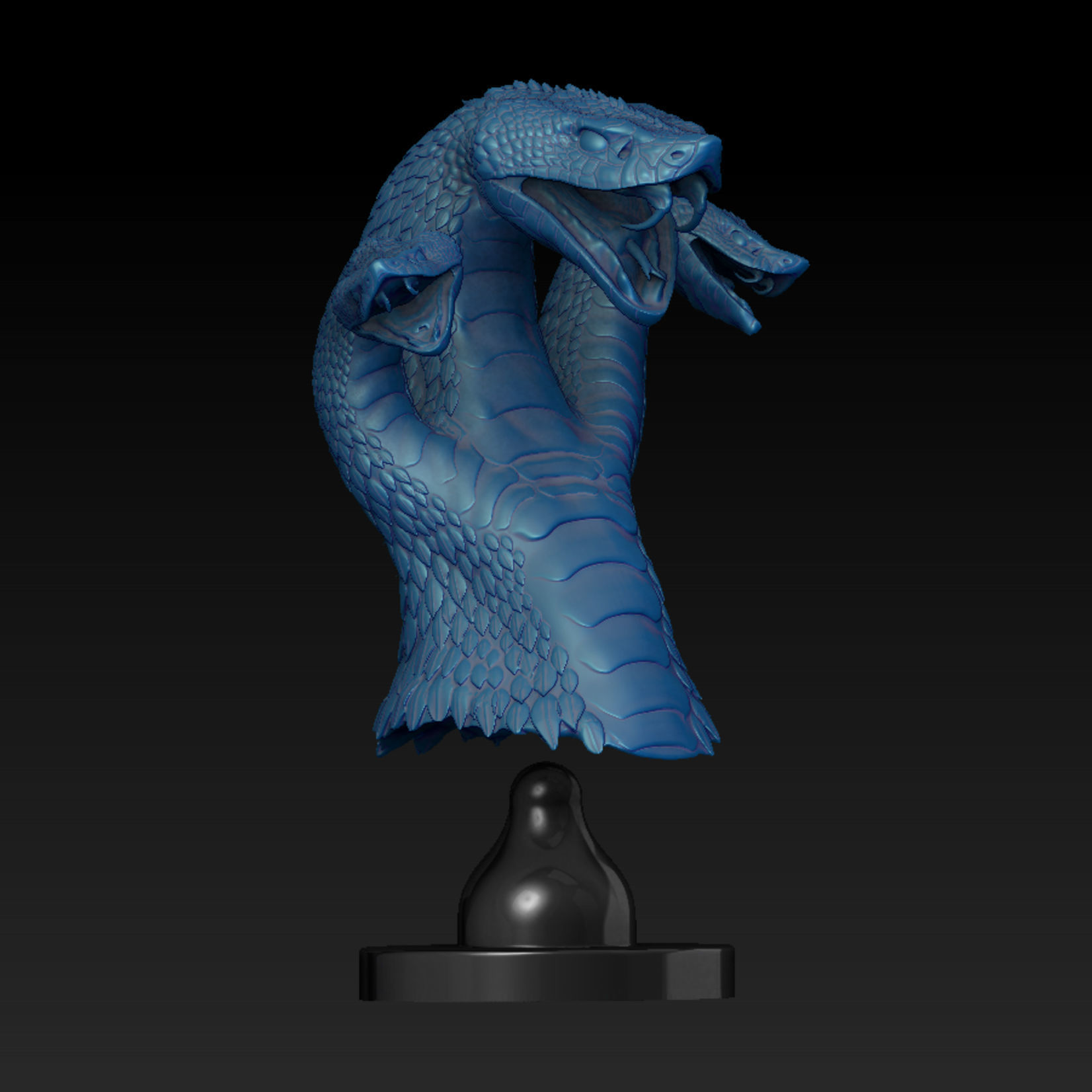 Harlequin Snake - Fantasy - with 3 Heads 3D print model_12