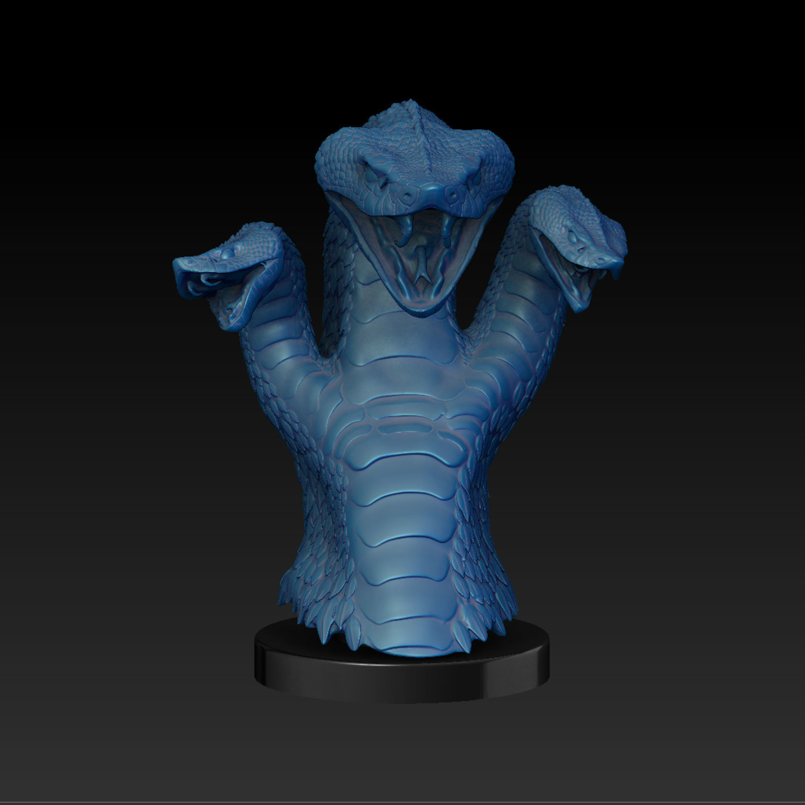 Harlequin Snake - Fantasy - with 3 Heads 3D print model_14