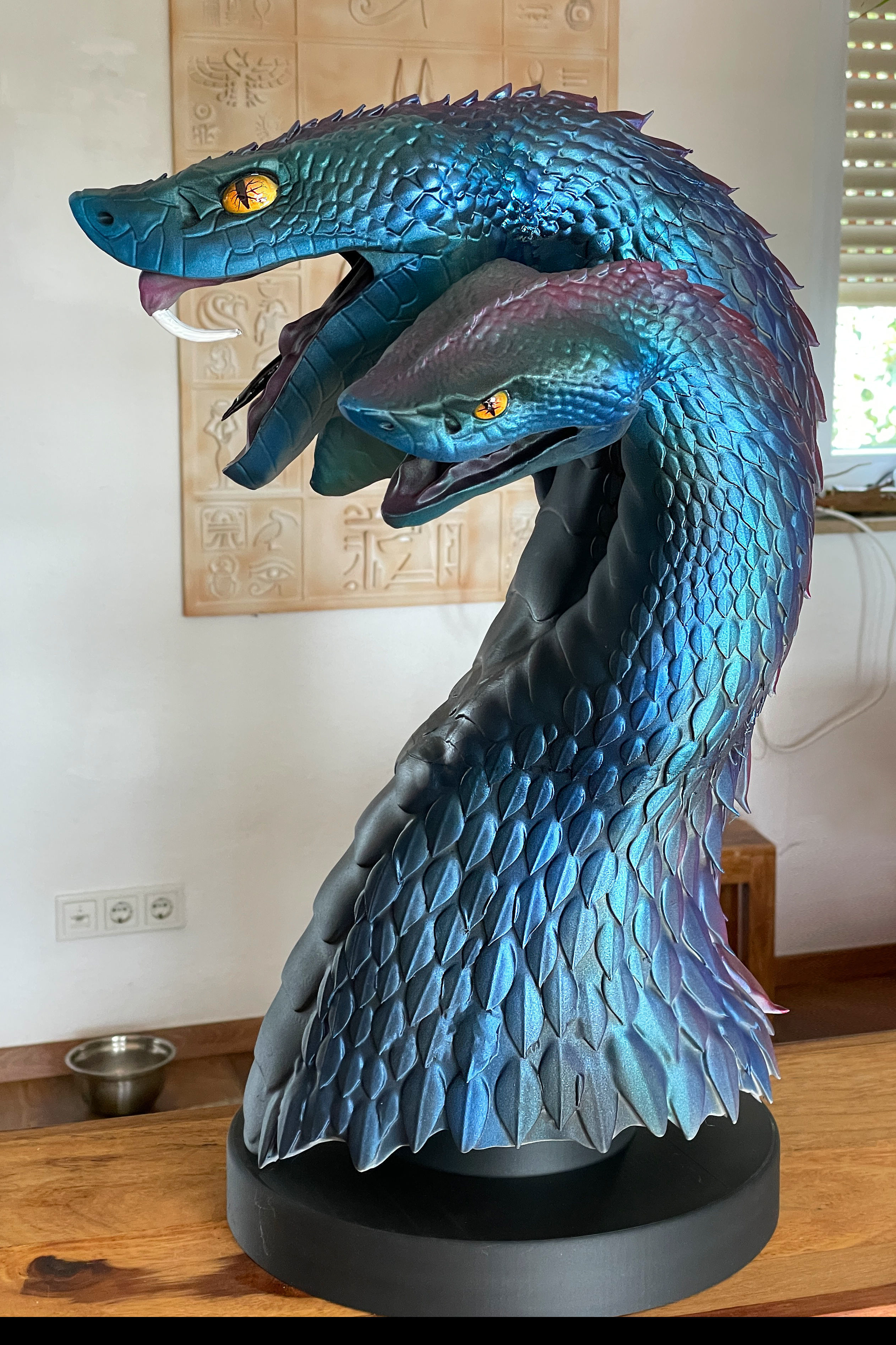 Harlequin Snake - Fantasy - with 3 Heads 3D print model_3