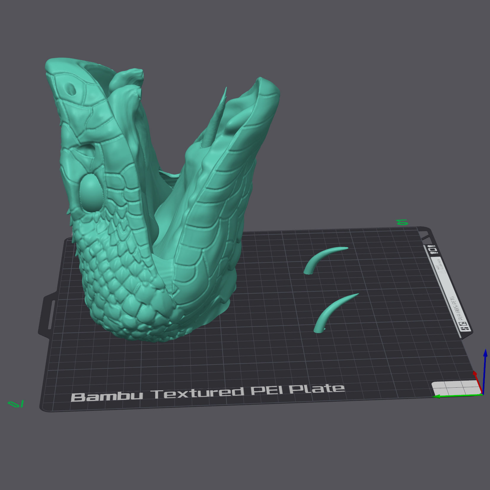 Harlequin Snake - Fantasy - with 3 Heads 3D print model_18