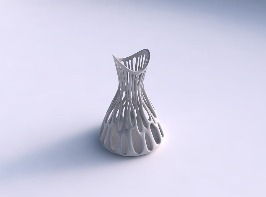 Vase wide with branches streched top 3D print model_0