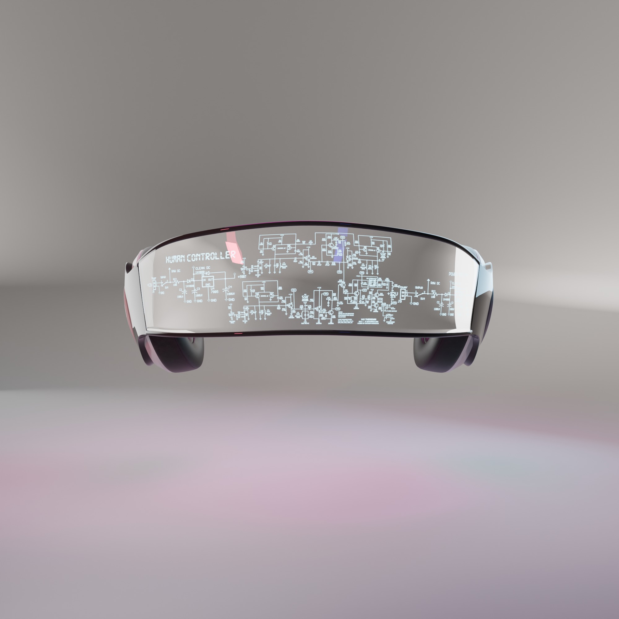 Futuristic AR Headset with Integrated Headphones 3D model_5