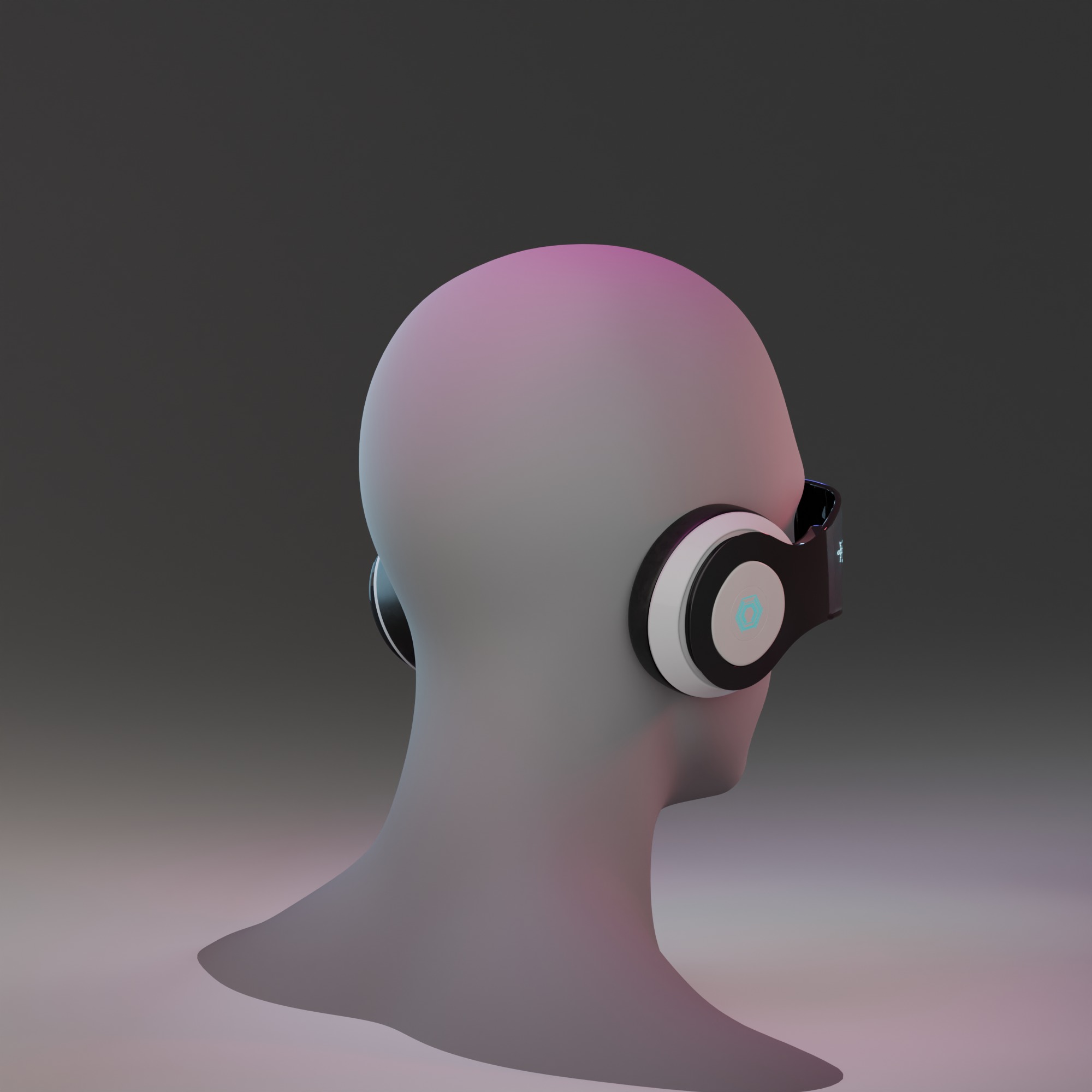 Futuristic AR Headset with Integrated Headphones 3D model_3