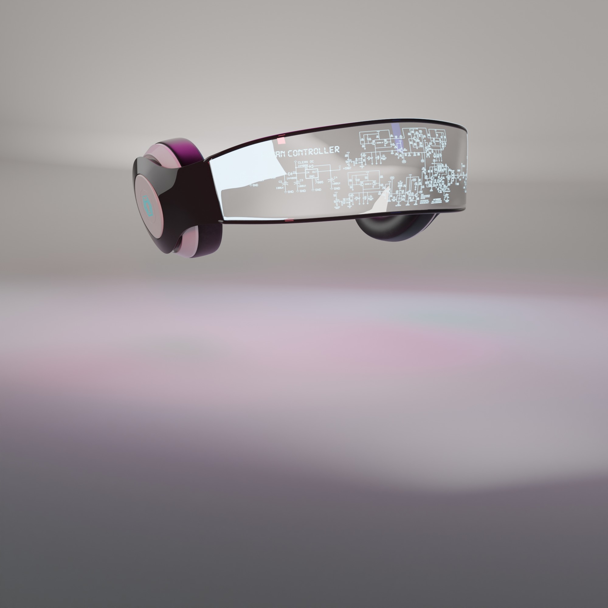 Futuristic AR Headset with Integrated Headphones 3D model_6