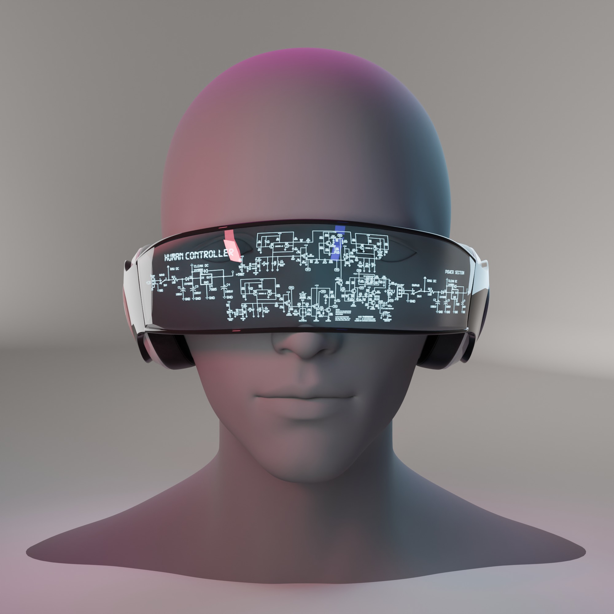 Futuristic AR Headset with Integrated Headphones 3D model_1