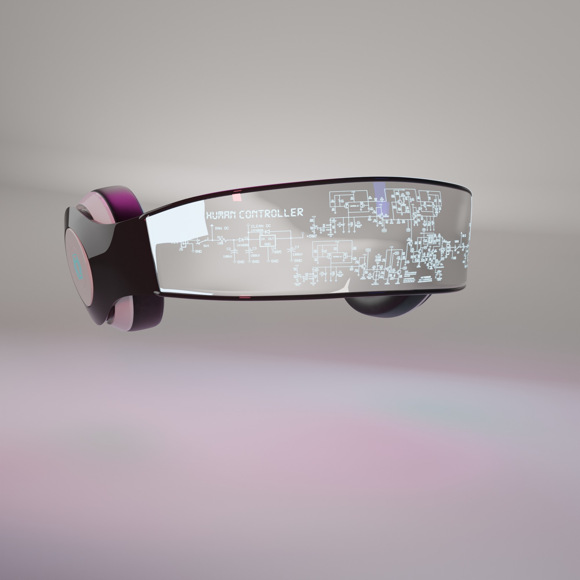 Futuristic AR Headset with Integrated Headphones 3D model_8