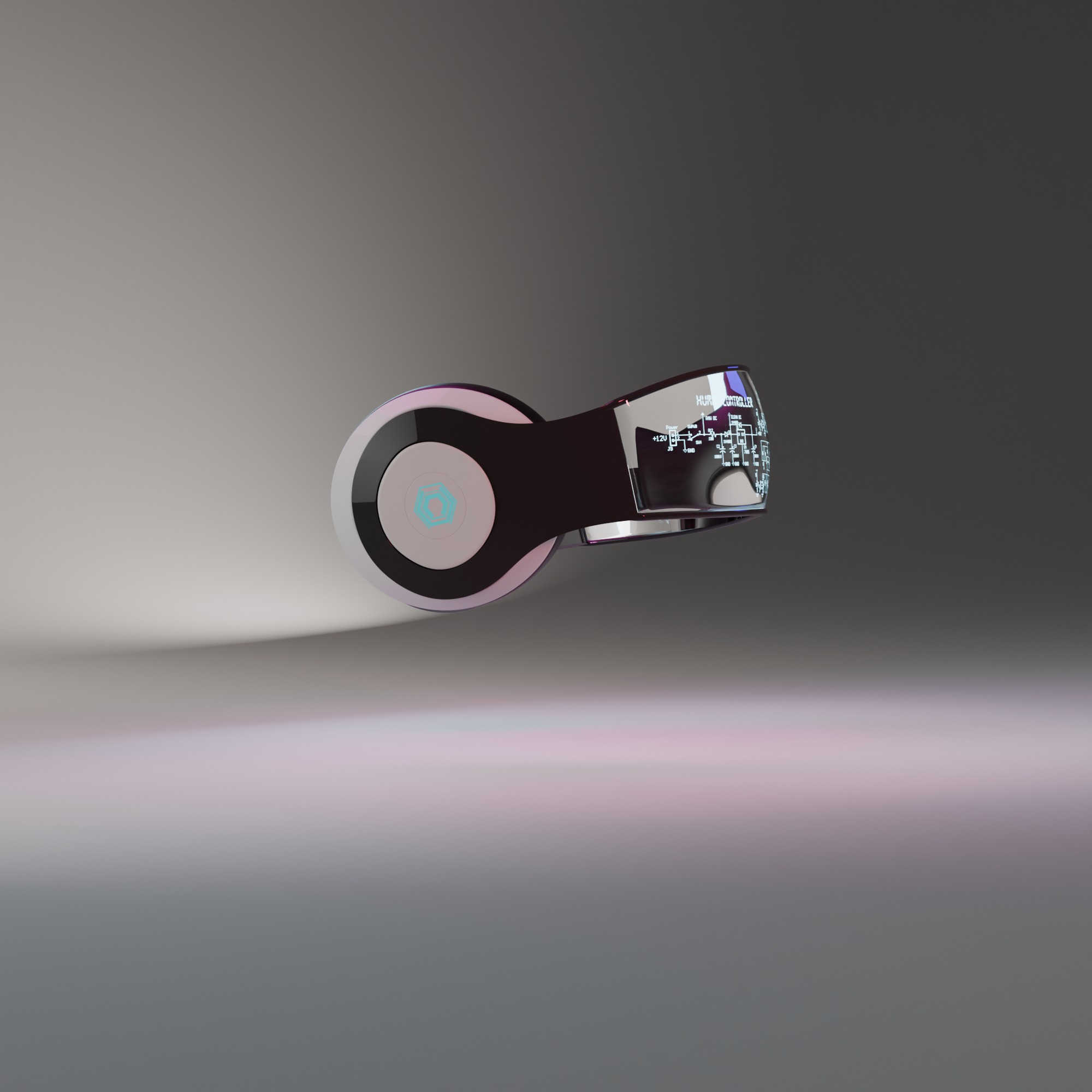 Futuristic AR Headset with Integrated Headphones 3D model_9