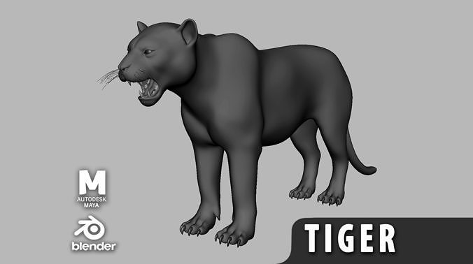 Tiger  Low-poly 3D model