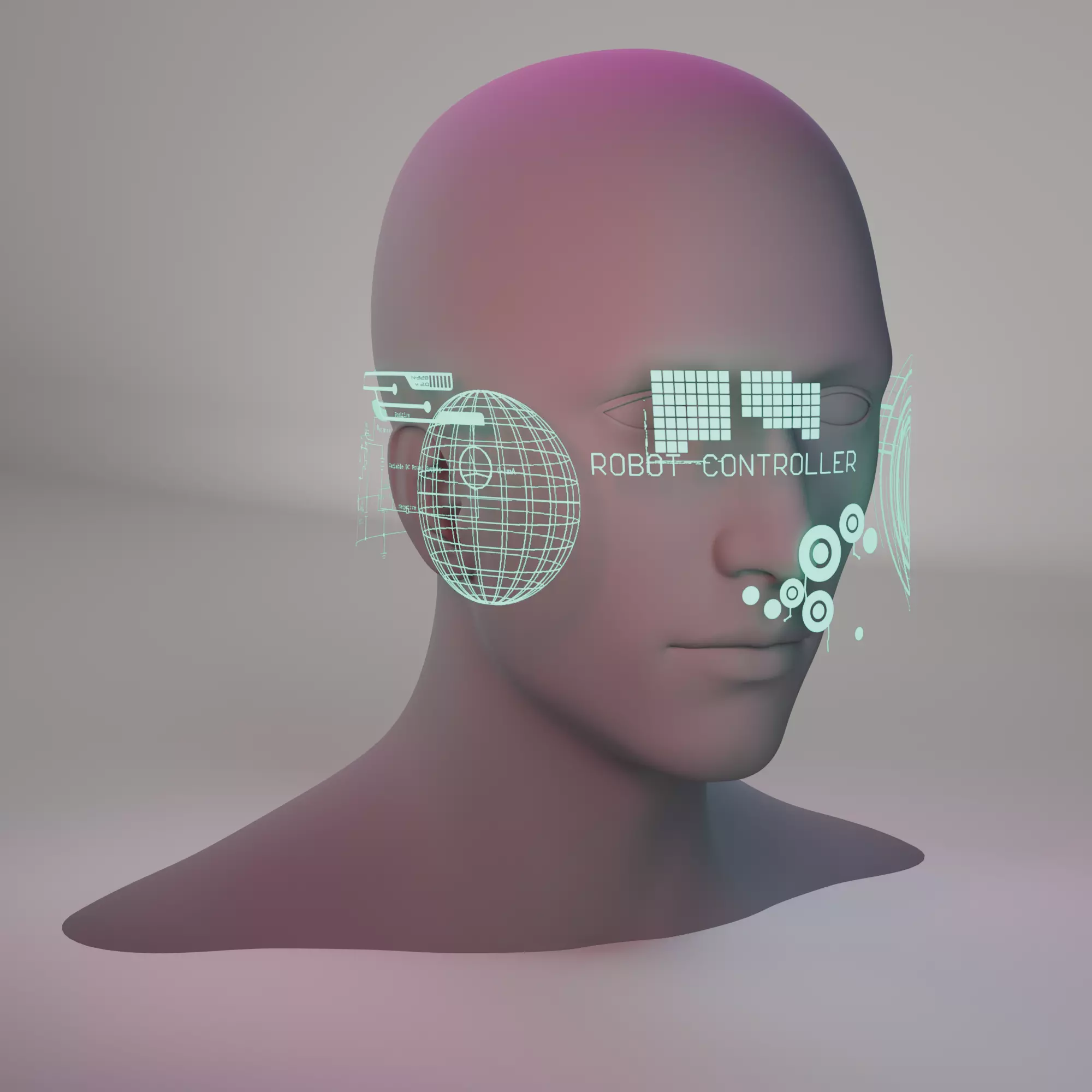 Futuristic AR Headset with Integrated Headphones Low-poly 3D model_0