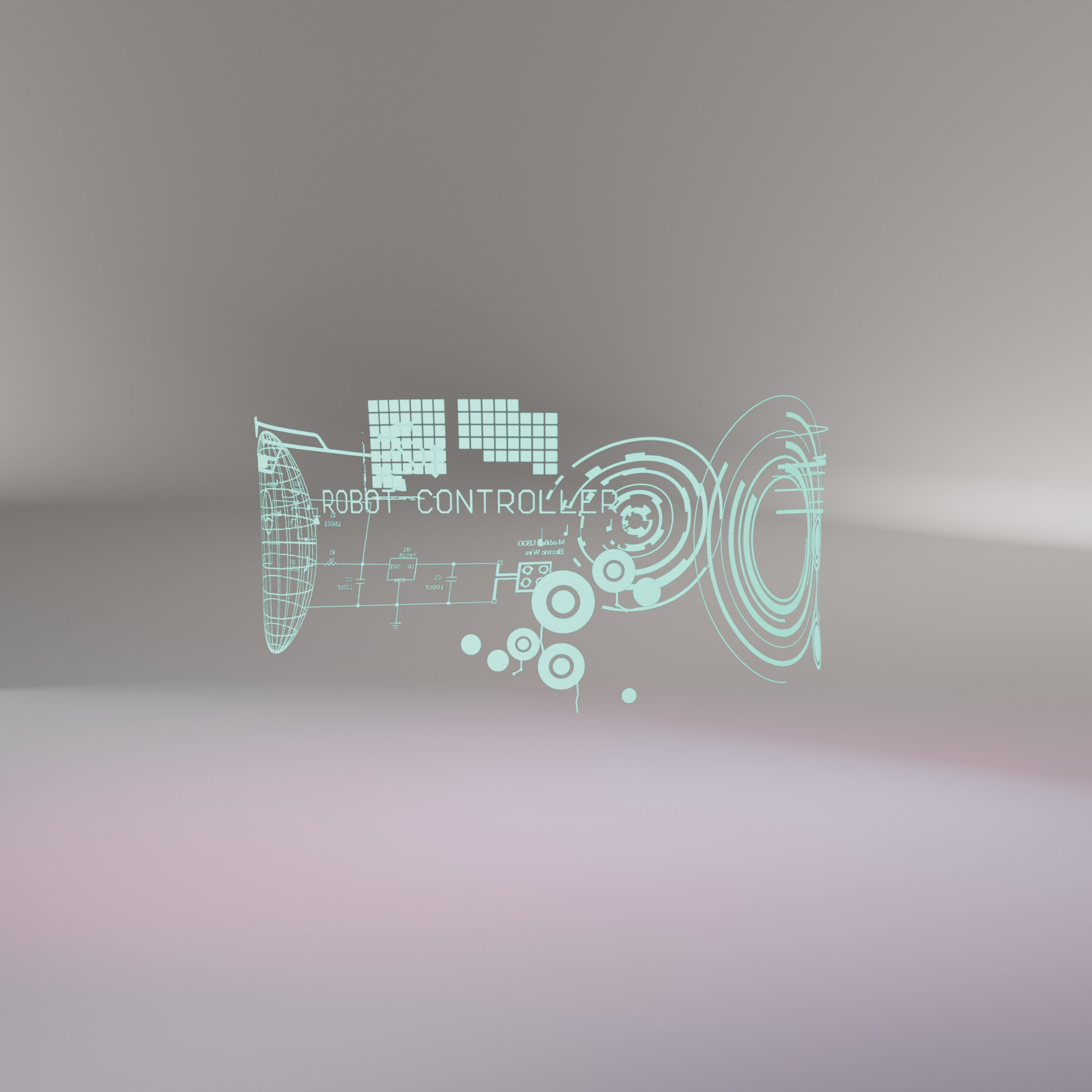 Futuristic AR Headset with Integrated Headphones Low-poly 3D model_9