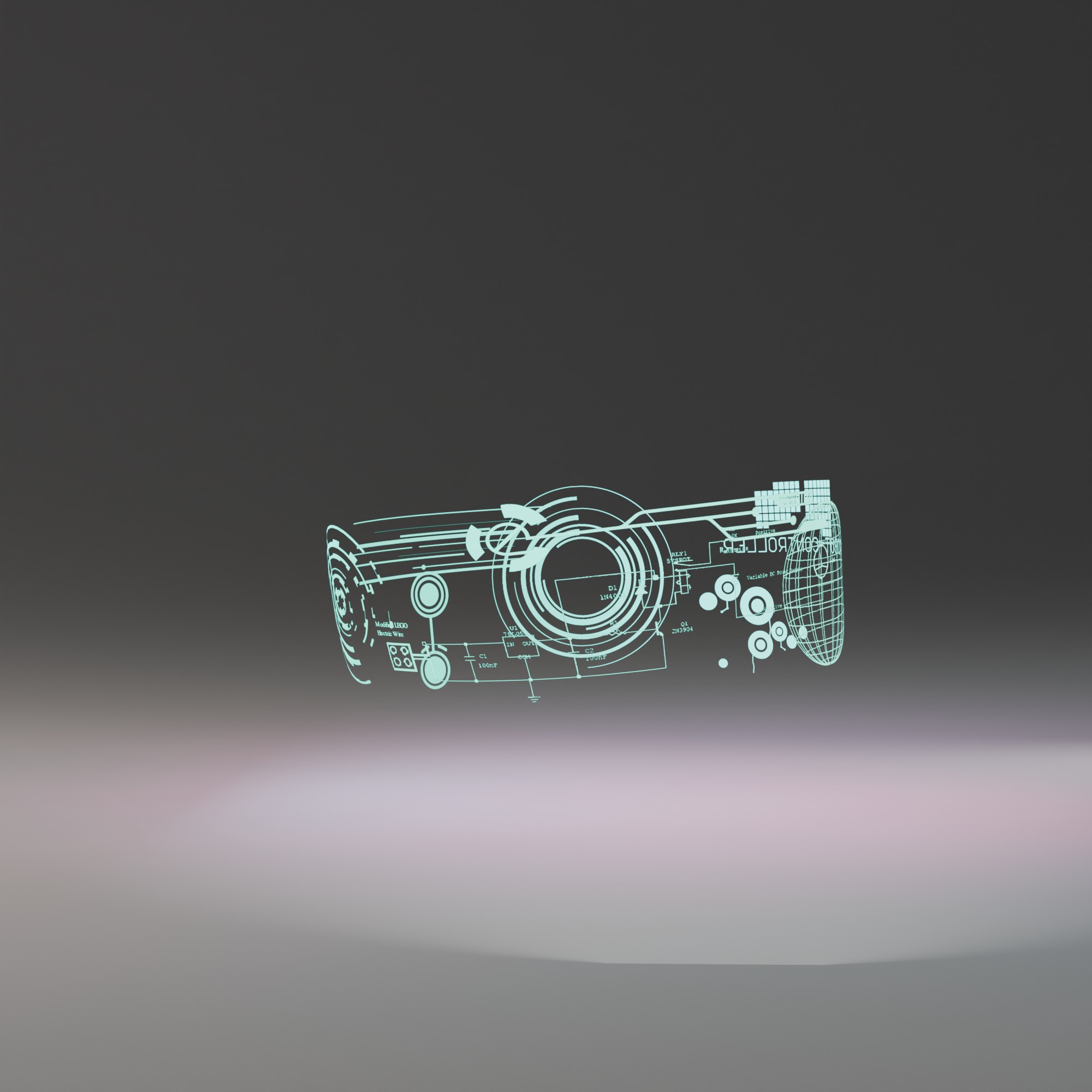 Futuristic AR Headset with Integrated Headphones Low-poly 3D model_7