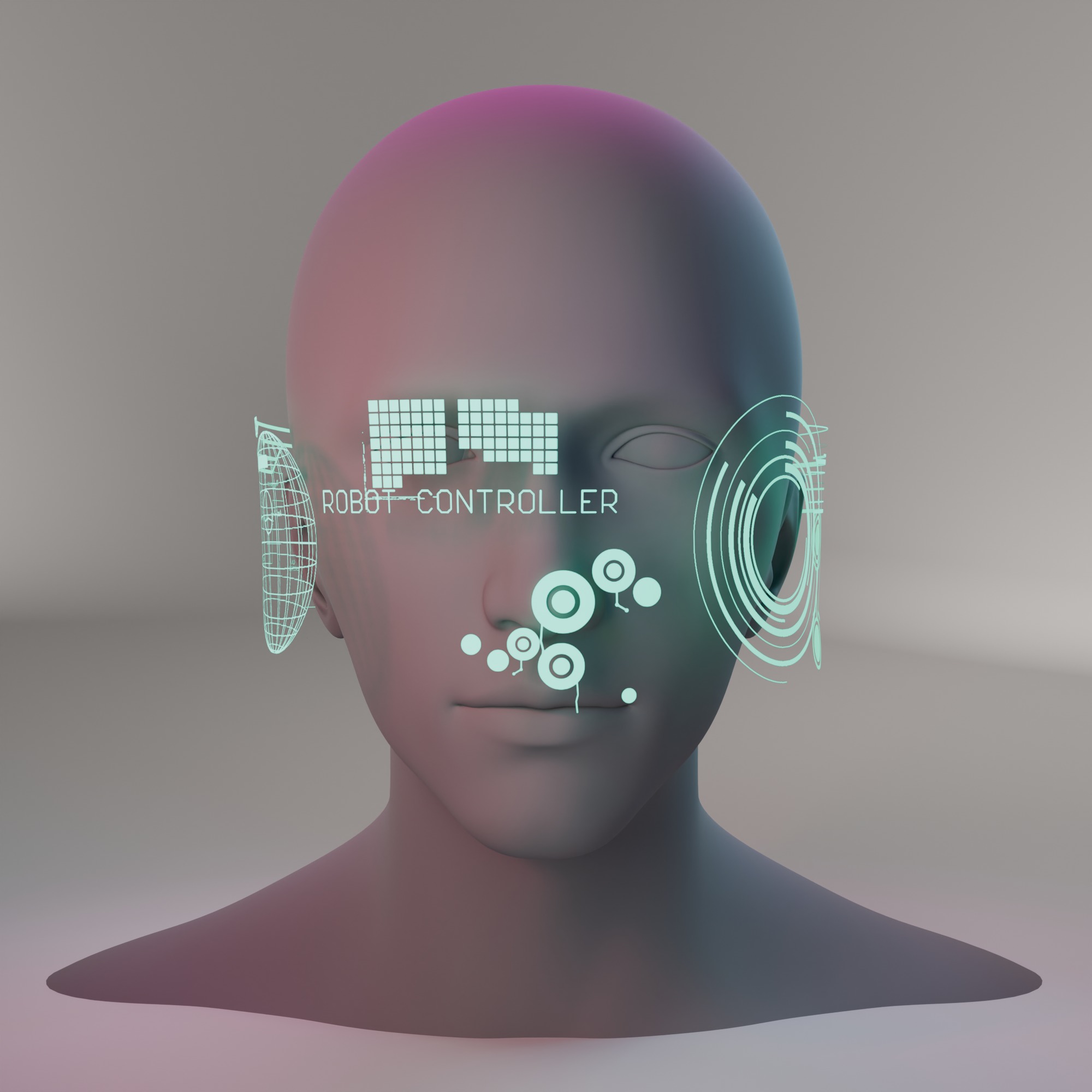 Futuristic AR Headset with Integrated Headphones Low-poly 3D model_1